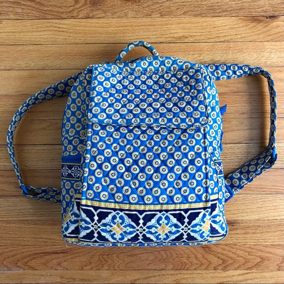 Vera Bradley yellow + blue backpack